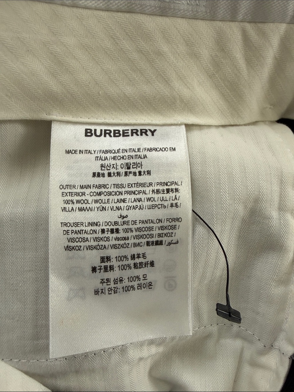 NWT $1550 Burberry Men’s Embellished Wool Pants 33 US ( 48 Eu ) Italy - Picture 2 of 9